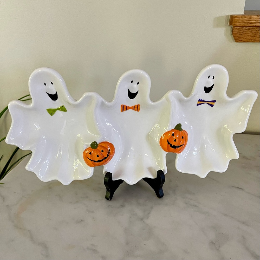 Ceramic Halloween Ghost Platter Dish Server